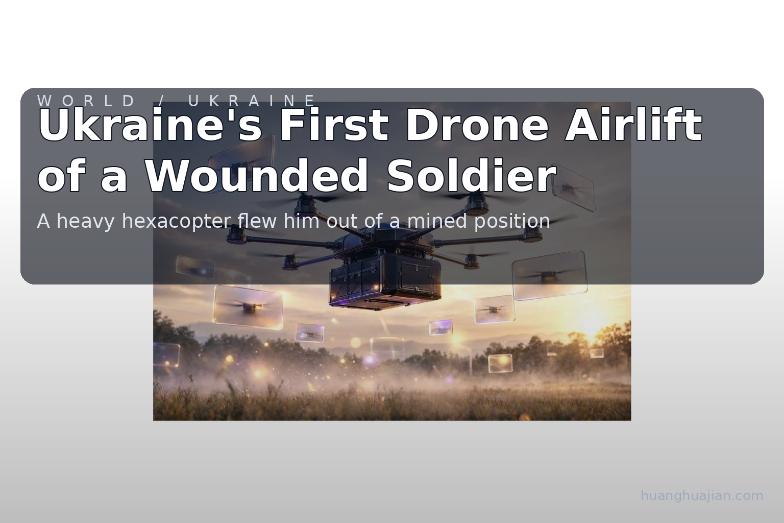Featured illustration for: Ukraine Evacuates a Wounded Soldier by Drone in a Claimed World First