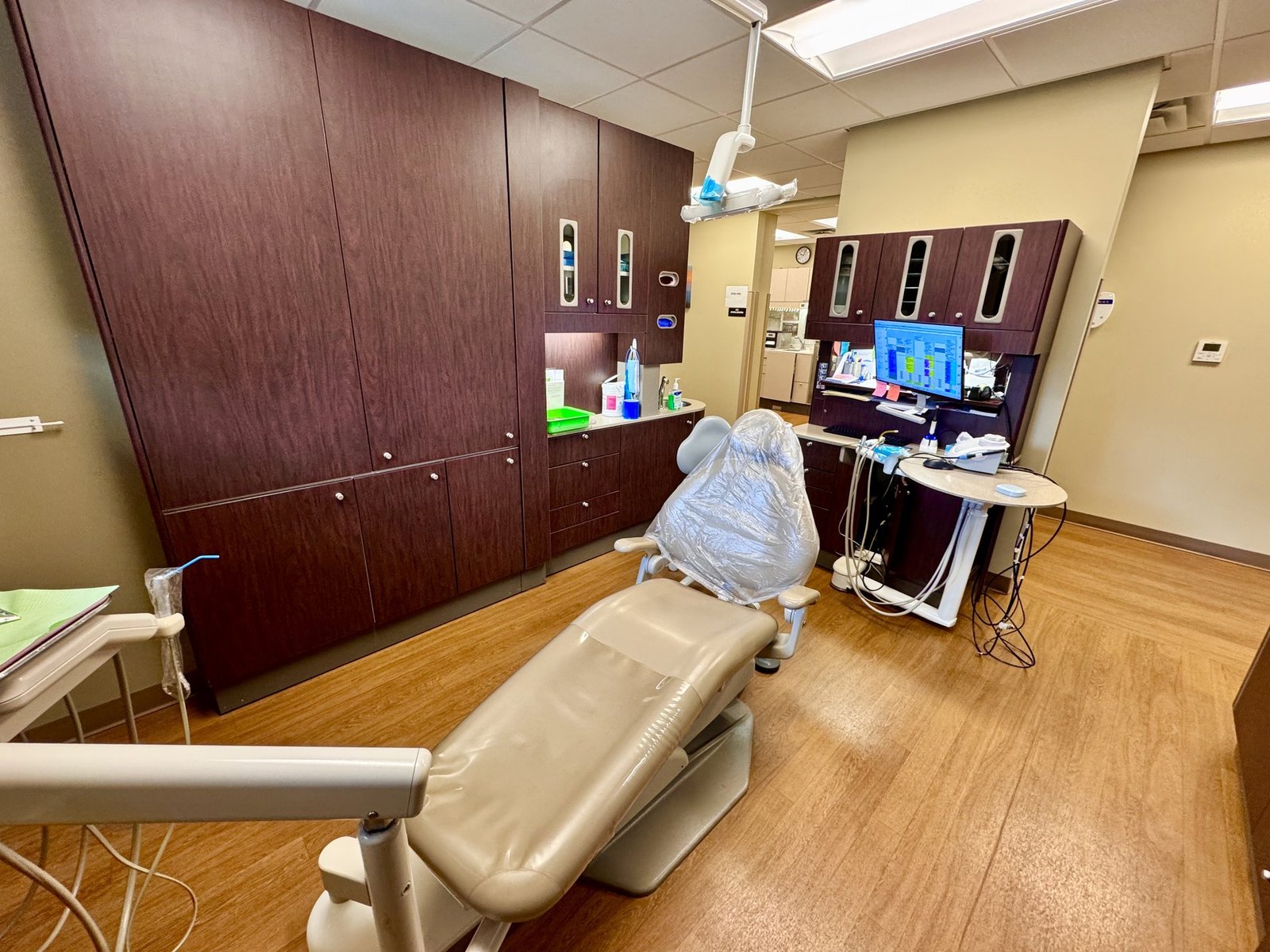 Dental chair in a Canadian-style clinic
